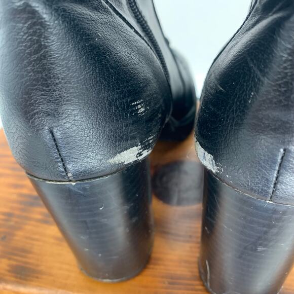 Brash Women's Black Chunky Chonk Lace Up Heel Boots Size 8 - Picture 4 of 8